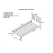 AFI Tahoe Twin XL Solid Wood Spindle Platform Bed in White