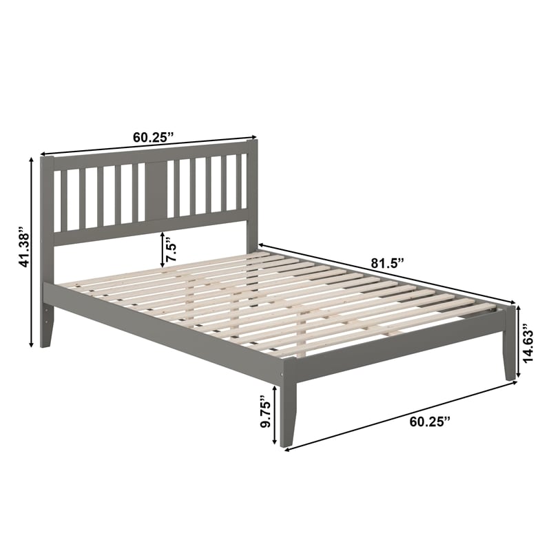 AFI Tahoe Twin Spindle Solid Wood Platform Bed in Grey