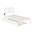 AFI Tahoe Twin XL Solid Wood Bed and Twin XL Trundle with USB Charger in White