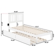 AFI Tahoe Twin XL Solid Wood Bed and Twin XL Trundle with USB Charger in White