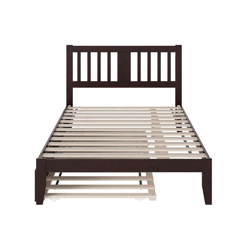 AFI Tahoe Solid Wood Twin XL Platform Bed with Twin XL Trundle in White