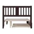 AFI Tahoe Solid Wood Twin XL Platform Bed with Twin XL Trundle in White