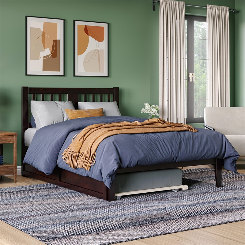 AFI Tahoe Twin Solid Wood Platform Bed with Twin Trundle in White