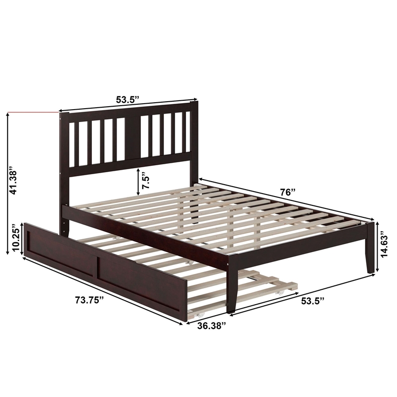 AFI Tahoe Twin Solid Wood Platform Bed with Twin Trundle in White