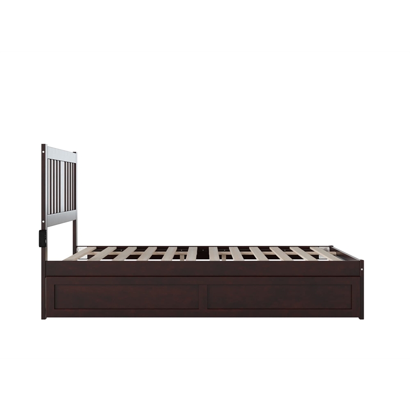 AFI Tahoe Twin Solid Wood Platform Bed with Twin Trundle in Grey