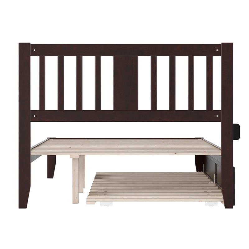 AFI Tahoe Twin Solid Wood Platform Bed with Twin Trundle in Grey
