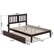 AFI Tahoe Twin Solid Wood Platform Bed with Twin Trundle in Grey
