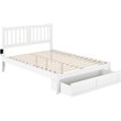 AFI Tahoe Queen Solid Wood Foot Drawer Bed with USB Turbo Charger in White