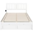 AFI Tahoe Queen Solid Wood Foot Drawer Bed with USB Turbo Charger in White