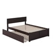 Orlando Queen Wood Platform Bed with Footboard and Twin XL Trundle in Espresso