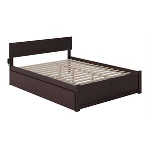 atlantic furniture orlando wood queen bed with footboard/trundle in espresso