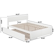 Orlando Queen Wood Platform Bed with Footboard and Twin XL Trundle in White