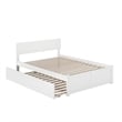 Orlando Queen Wood Platform Bed with Footboard and Twin XL Trundle in White