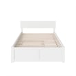 Orlando Queen Wood Platform Bed with Footboard and Twin XL Trundle in White