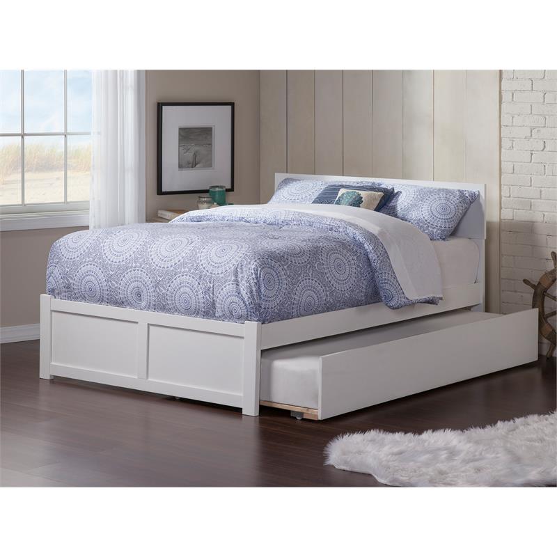AFI Orlando Queen Solid Wood Platform Bed with Twin XL Trundle in White — free download