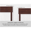 AFI Orlando Queen Solid Wood Platform Bed with Twin XL Trundle in Walnut