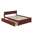 AFI Orlando Queen Solid Wood Platform Bed with Twin XL Trundle in Walnut