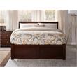AFI Orlando Queen Solid Wood Platform Bed with Twin XL Trundle in Walnut