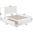 Nantucket Queen Platform Bed with Matching Footboard and TXL Trundle in White