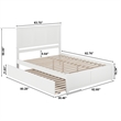 Madison Queen Wood Platform Bed with Footboard and Twin XL Trundle in White