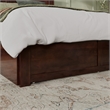 Madison Queen Wood Platform Bed with Footboard and Twin XL Trundle in Walnut