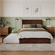 Madison Queen Wood Platform Bed with Footboard and Twin XL Trundle in Walnut