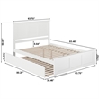 Madison Queen Platform Bed with Matching Footboard & Twin XL Trundle in White