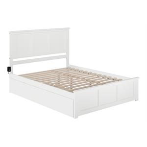 Atlantic Furniture Madison Queen Bed with Matching Footboard/Trundle in White