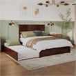 Madison Queen Platform Bed with Matching Footboard & Twin XL Trundle in Walnut