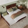 Madison Queen Platform Bed with Matching Footboard & Twin XL Trundle in Walnut