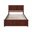 Madison Queen Platform Bed with Matching Footboard & Twin XL Trundle in Walnut