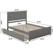 Madison Queen Platform Bed with Matching Footboard & Twin XL Trundle in Grey