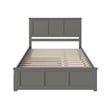 Madison Queen Platform Bed with Matching Footboard & Twin XL Trundle in Grey