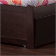 Mission Queen Wood Platform Bed with Footboard and Twin XL Trundle in Espresso