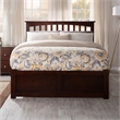 Mission Queen Wood Platform Bed with Footboard and Twin XL Trundle in Walnut