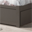 Mission Queen Wood Platform Bed with Footboard and Twin XL Trundle in Grey
