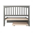 Mission Queen Wood Platform Bed with Footboard and Twin XL Trundle in Grey
