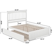 Mission Queen Platform Bed with Matching Footboard & Twin XL Trundle in White
