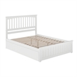 Mission Queen Platform Bed with Matching Footboard & Twin XL Trundle in White