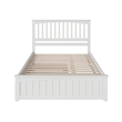 Mission Queen Platform Bed with Matching Footboard & Twin XL Trundle in White