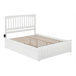 Atlantic Furniture Mission Queen Bed with Matching Footboard/Trundle in White