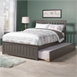 Mission Queen Platform Bed with Matching Footboard & Twin XL Trundle in Grey