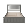 Mission Queen Platform Bed with Matching Footboard & Twin XL Trundle in Grey