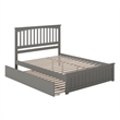 Mission Queen Platform Bed with Matching Footboard & Twin XL Trundle in Grey