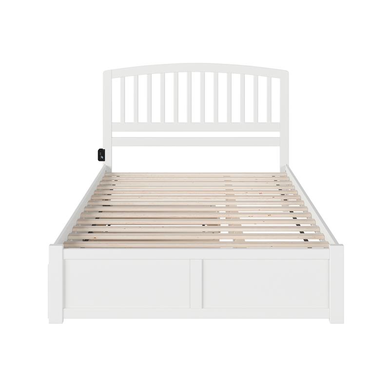 AFI Richmond Wood Queen Bed with Footboard/Trundle in White Cymax