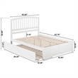 Richmond Queen Wood Platform Bed with Footboard and Twin XL Trundle in White