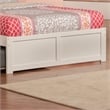 Richmond Queen Wood Platform Bed with Footboard and Twin XL Trundle in White