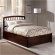 Richmond Queen Wood Platform Bed with Footboard and Twin XL Trundle in Walnut