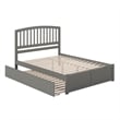 Richmond Queen Wood Platform Bed with Footboard and Twin XL Trundle in Grey