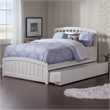 Richmond Queen Wood Platform Bed with Footboard  and Twin XL Trundle in White